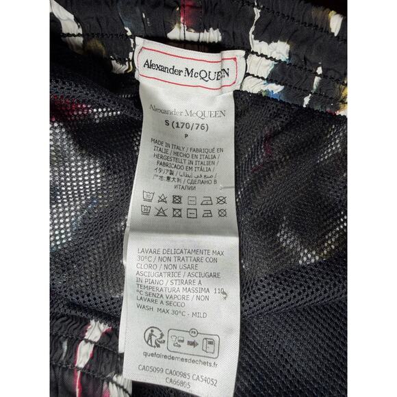 Alexander McQueen Graffiti Brushstroke Swim Shorts Logo Print Trunks Small S - Picture 4 of 5